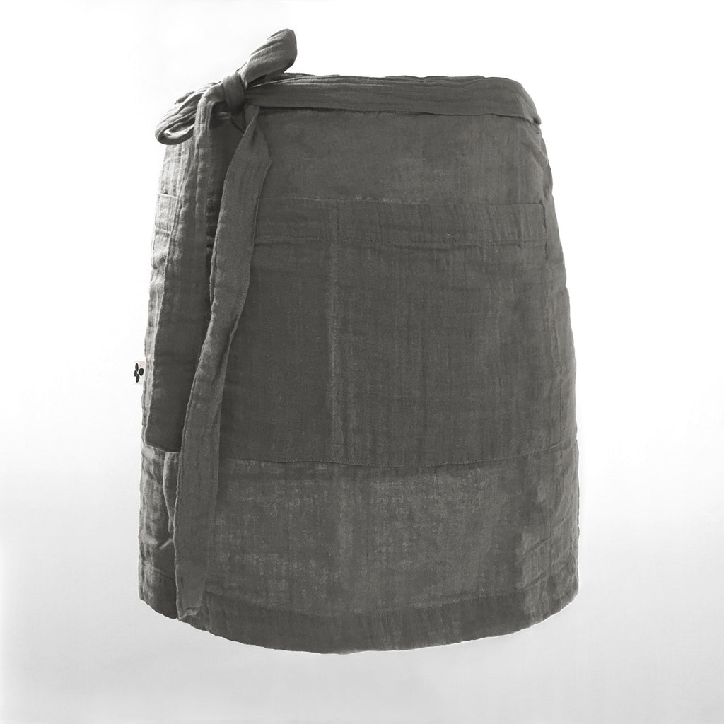 Tablier Serveur Gaze De Coton 45 X 80 Cm Gaïa Granit - L'EffetPapillon2 - The Bradery
