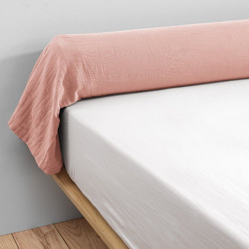 Taie De Traversin Gaze De Coton 85 x 185 cm Gaia Rose Pêche - L'Effet Papillon - The Bradery