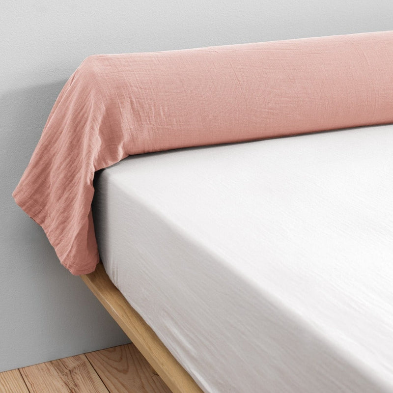 Taie De Traversin Gaze De Coton 85 x 185 cm Gaia Rose Pêche - L'Effet Papillon - The Bradery