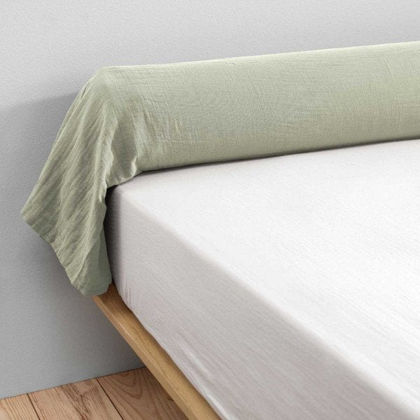 Taie De Traversin Gaze De Coton 85 x 185 cm Gaia Vert D'Eau - L'Effet Papillon - The Bradery