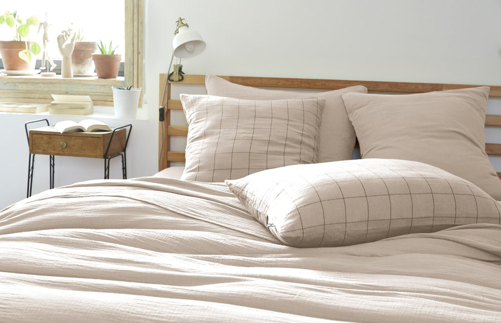 Taie d'oreiller Gaze de coton GAÏA MATCH Pampa - L'Effet Papillon - The Bradery