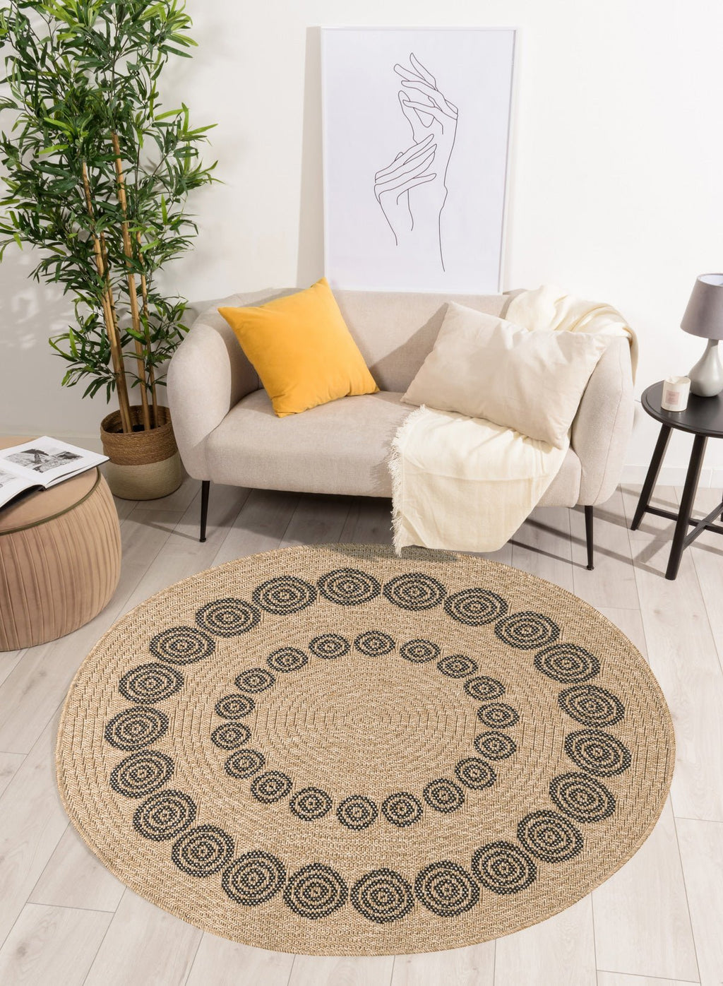 Natural Jute Look Rug 8868 - Black - Nazar - The Bradery