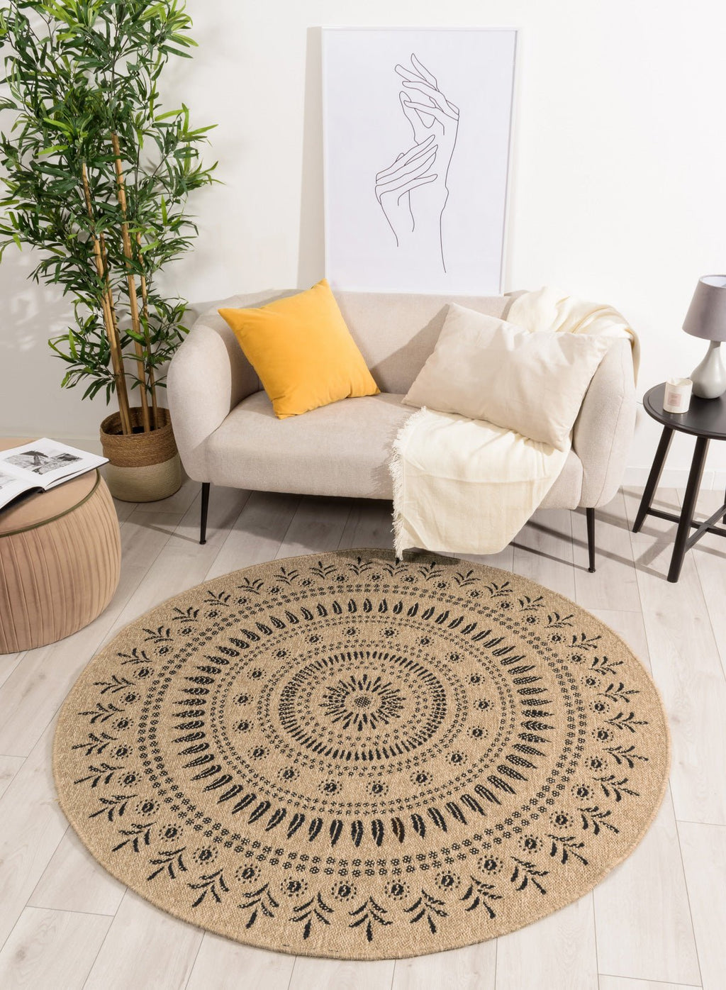 Natural Jute Look Rug 8874 - Black - Nazar - The Bradery