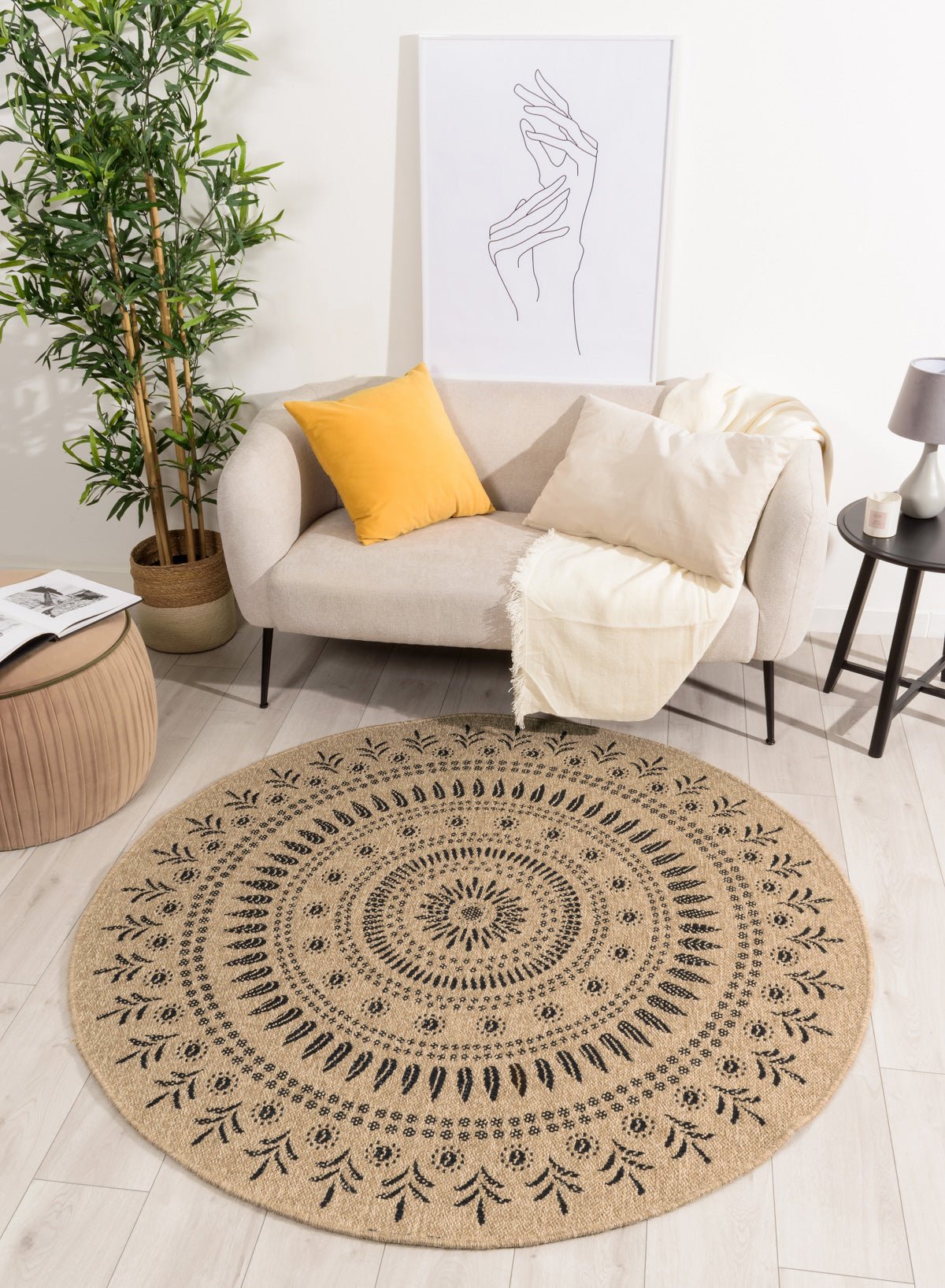 Natural Jute Look Rug 8874 - Black - Nazar - The Bradery