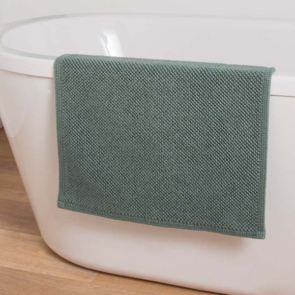 Alfombra De Baño - De Algodón Rizado - Verde Botella