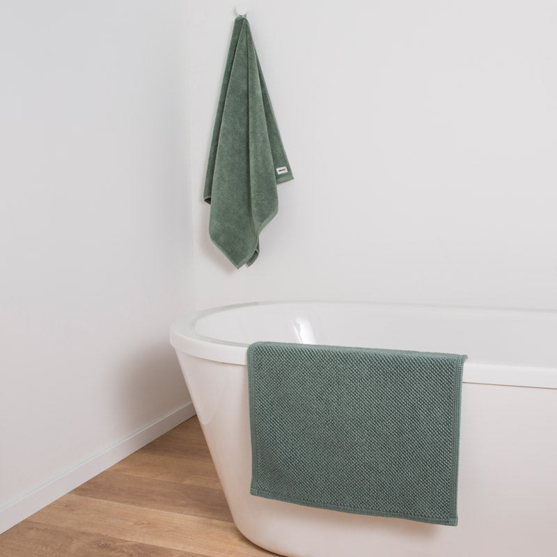 Bath Mat - Looped Cotton - Bottle Green