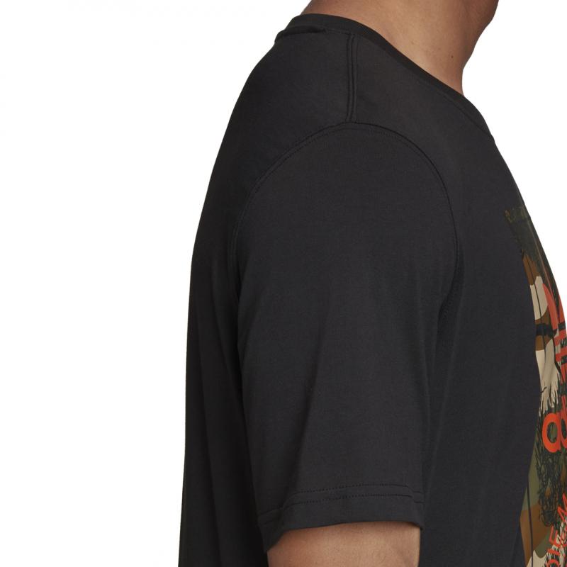 Adidas Originals Camo Tongue T-Shirt - Black - Men Adidas CLOTHING