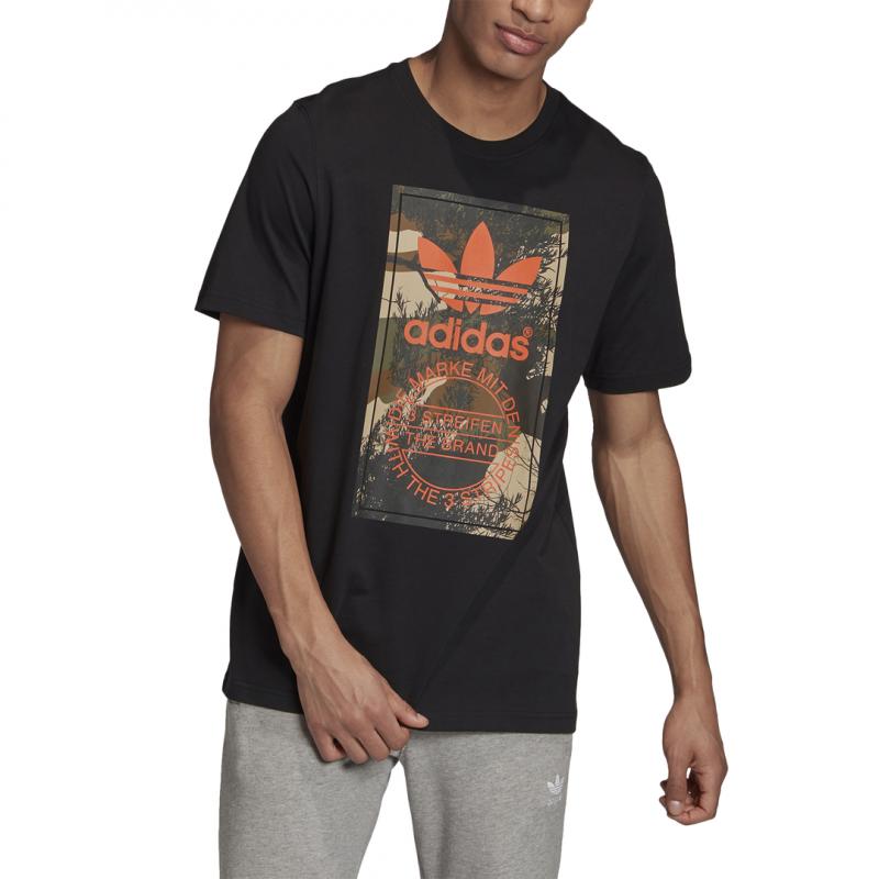 Adidas Originals Camo Tongue T-Shirt - Black - Men Adidas CLOTHING