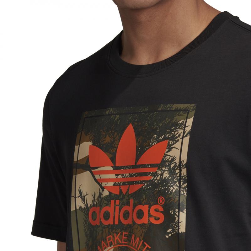 Adidas Originals Camo Tongue T-Shirt - Black - Men Adidas CLOTHING