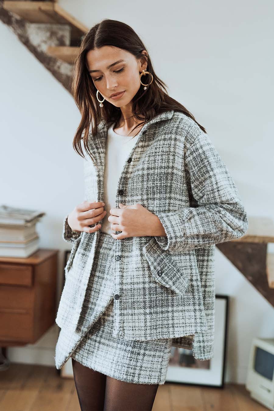 VESTE GINA CENDRÉ - Saaj Paris - The Bradery